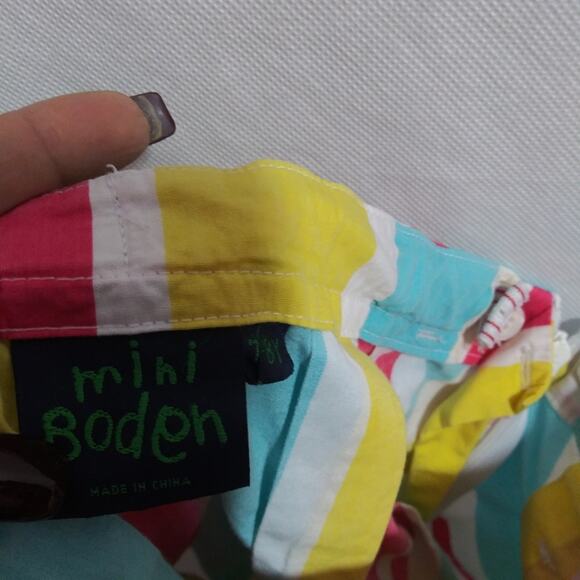 Mini Boden Multi Color Stripe Skirt Pleated Size 7-8 Yr - Picture 6 of 8